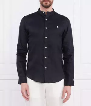 Льняная рубашка Slim fit Polo Ralph Lauren, черный