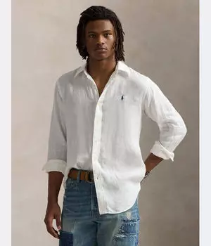 Льняная рубашка Slim fit Polo Ralph Lauren, белый