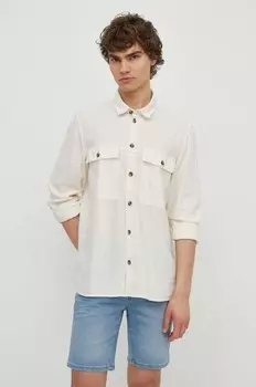 Льняная рубашка Solid, бежевый