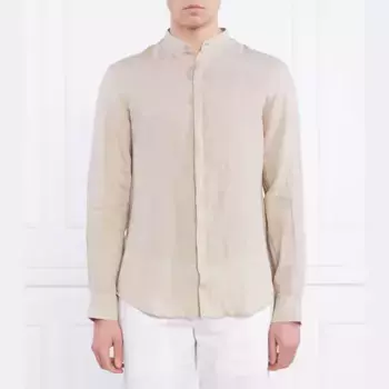 Льняная рубашка стандартного кроя Armani Exchange, бежевый
