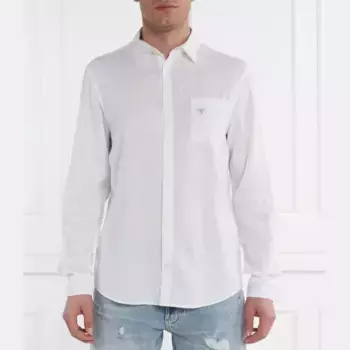Льняная рубашка стандартного кроя Guess, белый