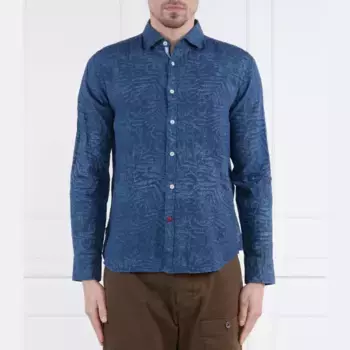 Льняная рубашка стандартного кроя La Martina, синий