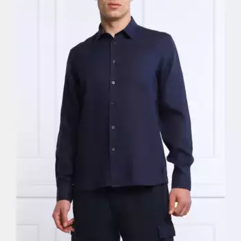 Льняная рубашка стандартного кроя Vilebrequin, синий