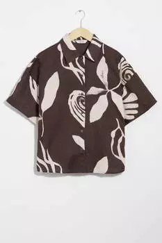 Льняная рубашка свободного покроя & Other Stories, коричневый