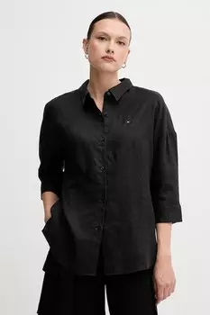 Льняная рубашка Tommy Hilfiger, черный