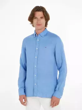 Льняная рубашка Tommy Hilfiger "PIGMENT DYED LI SOLID RF SHIRT", цвет Blue Spell