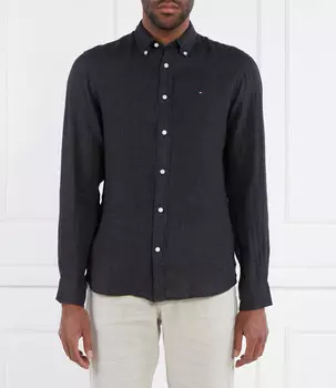 Льняная рубашка Tommy Hilfiger PIGMENT DYED Regular Fit, цвет grafite