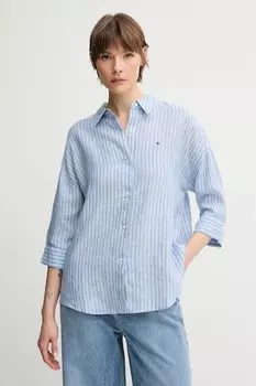 Льняная рубашка Tommy Hilfiger, синий