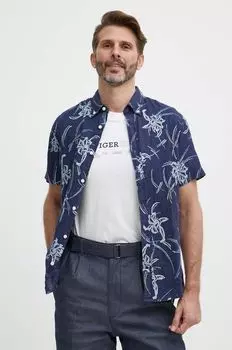 Льняная рубашка Tommy Hilfiger, темно-синий