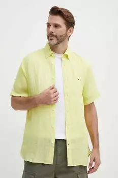 Льняная рубашка Tommy Hilfiger, желтый
