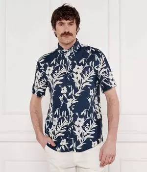 Льняная рубашка тропическая Regular fit Tommy Hilfiger, синий