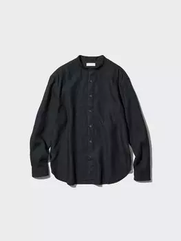 Льняная рубашка Uniqlo, цвет 09 черный