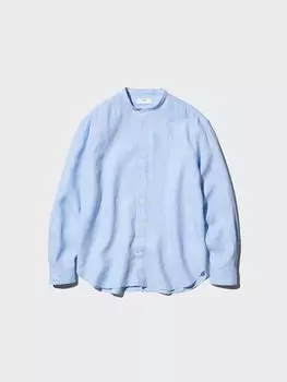 Льняная рубашка Uniqlo, цвет 61 синий