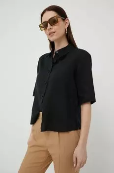Льняная рубашка United Colors Of Benetton, черный