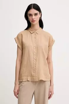 Льняная рубашка United Colors Of Benetton, зеленый