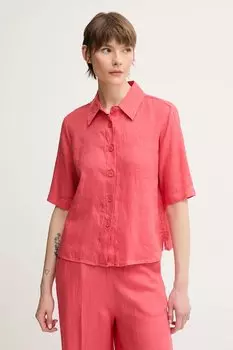 Льняная рубашка United Colors Of Benetton, красный