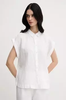 Льняная рубашка United Colors Of Benetton, белый