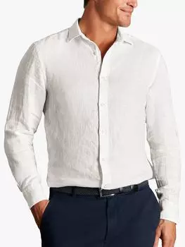 Льняная рубашка узкого кроя Charles Tyrwhitt, белая
