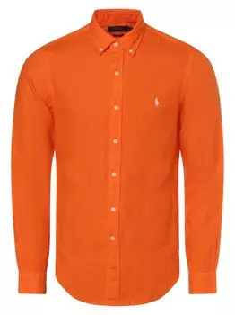 Льняная рубашка узкого кроя Polo Ralph Lauren, оранжевый