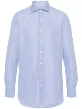 Льняная рубашка в полоску 100HANDS, синий