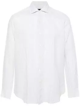 Льняная рубашка в полоску Dell'oglio, нейтральный цвет