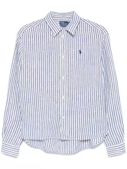 Льняная рубашка в полоску Polo Ralph Lauren, синий