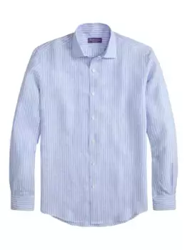 Льняная рубашка в полоску Ralph Lauren Purple Label, синий