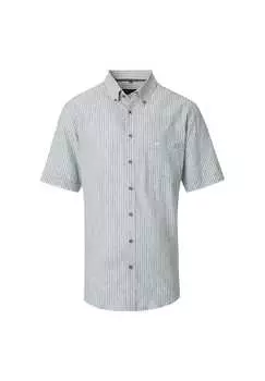 Льняная рубашка в полоску свободного покроя Casamoda, зеленый