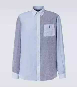 Льняная рубашка в стиле пэчворк Polo Ralph Lauren, Blue Funshirt