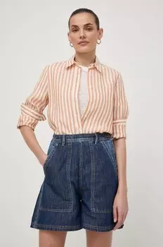 Льняная рубашка Weekend Max Mara, оранжевый