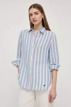 Льняная рубашка Weekend Max Mara, синий