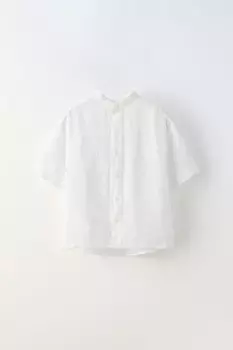 Льняная рубашка ZARA, белый