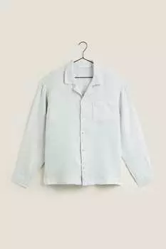 Льняная рубашка Zara, средне-зеленый