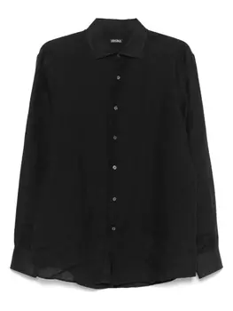 Льняная рубашка Zegna, черный
