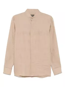 Льняная рубашка Zegna, коричневый