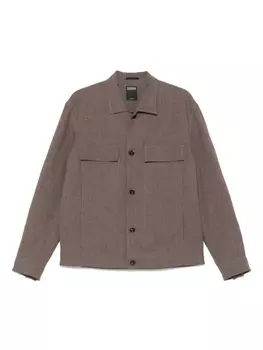 Льняная рубашка Zegna, коричневый