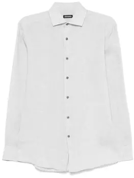 Льняная рубашка Zegna, серый