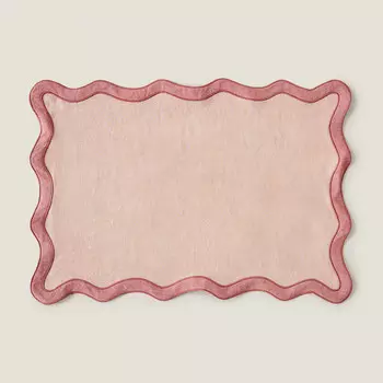 Льняная салфетка Zara Home с волнистым краем, розовый