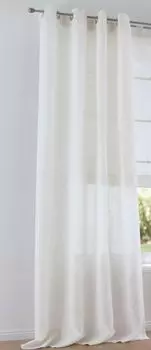 Льняная штора Kutti Metis 100% льняная непрозрачная штора с люверсами кремового цвета Ш 140 x В 245 см (1 шт.), бежевый