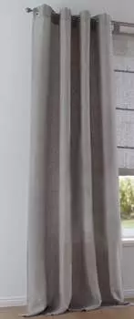 Льняная штора Kutti Metis 100% льняная непрозрачная штора с люверсами серая Ш 140 x В 145 см (1 шт.), серый