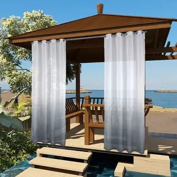 Льняная штора Kutti Metis 100% льняная непрозрачная штора с люверсами кремового цвета Ш 140 x В 175 см (1 шт.) ele eleoption, серый