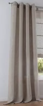 Льняная штора Kutti Metis 100% льняная непрозрачная штора с люверсами, льняная Ш 140 x В 245 см (1 шт.), серо-коричневый