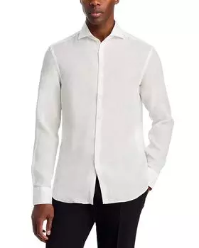 Льняная спортивная рубашка Canali, белый