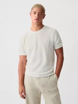 Льняная трикотажная рубашка Gap, белый