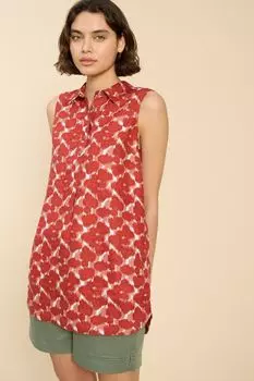 Льняная туника без рукавов Evelyn White Stuff, красный