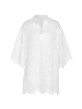 Льняная туника Lexi с люверсами Zimmermann, слоновая кость