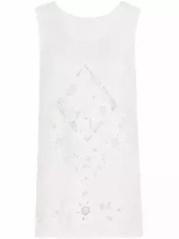 Льняная туника с вышивкой DOLCE & GABBANA, белый