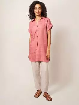 Льняная туника White Stuff Elsie, розовый