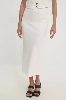 Льняная юбка Answear Lab, белый