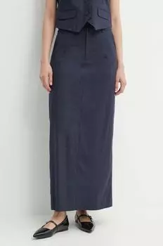 Льняная юбка Gestuz, темно-синий